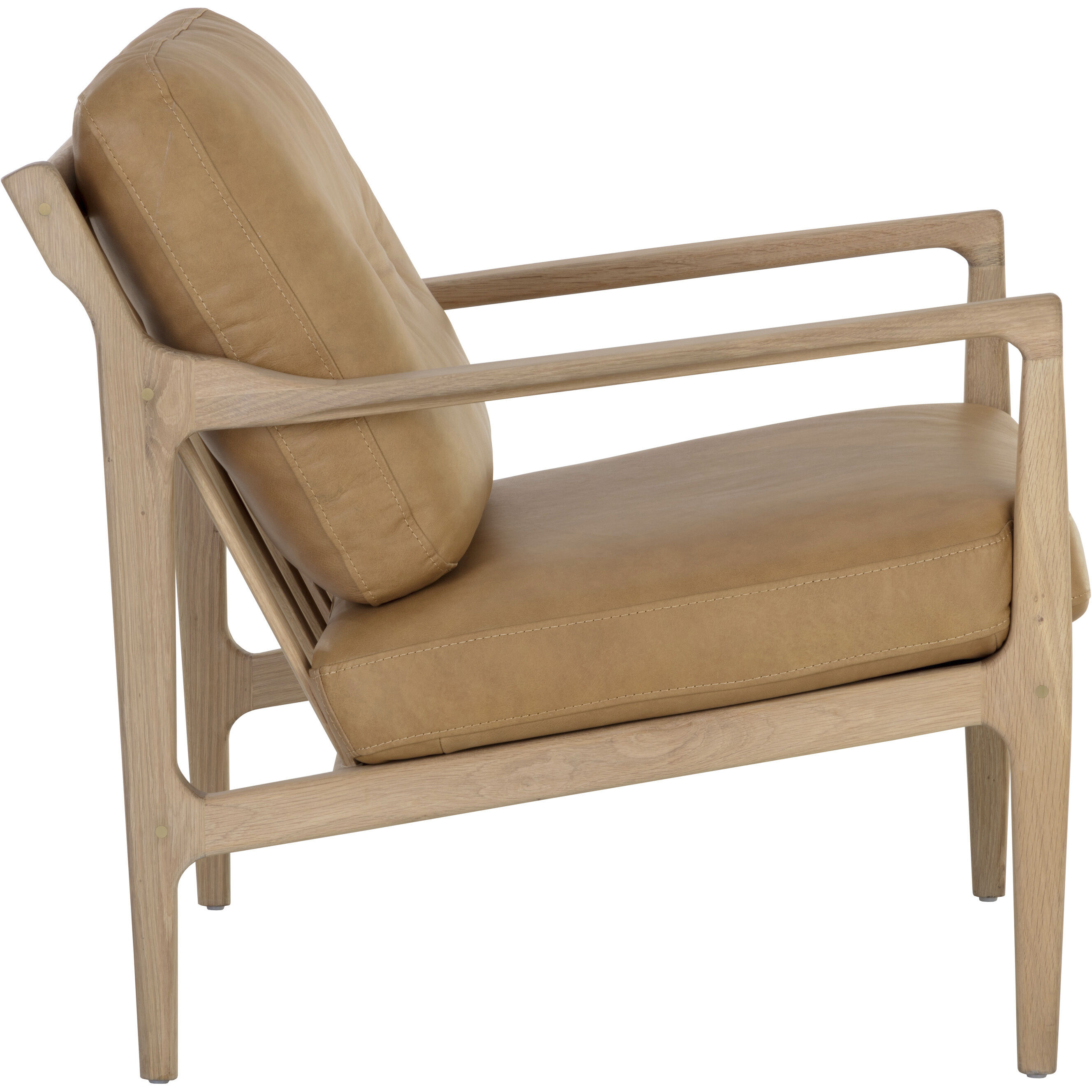Gilmore Light Oak / Sahara Camel Leather Lounge Chair